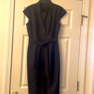 Calvin Klein size 8 sheath dress button down with belt tie